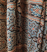 Ajrakh modal silk hand block printed dupatta