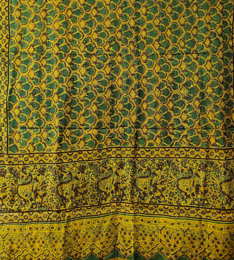 Ajrakh modal silk hand block printed dupatta