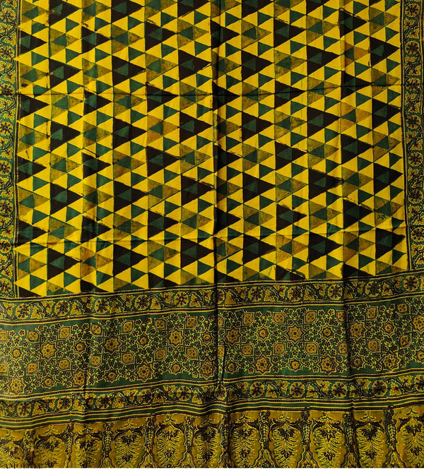 Ajrakh modal silk hand block printed dupatta