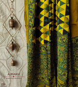 Ajrakh modal silk hand block printed dupatta