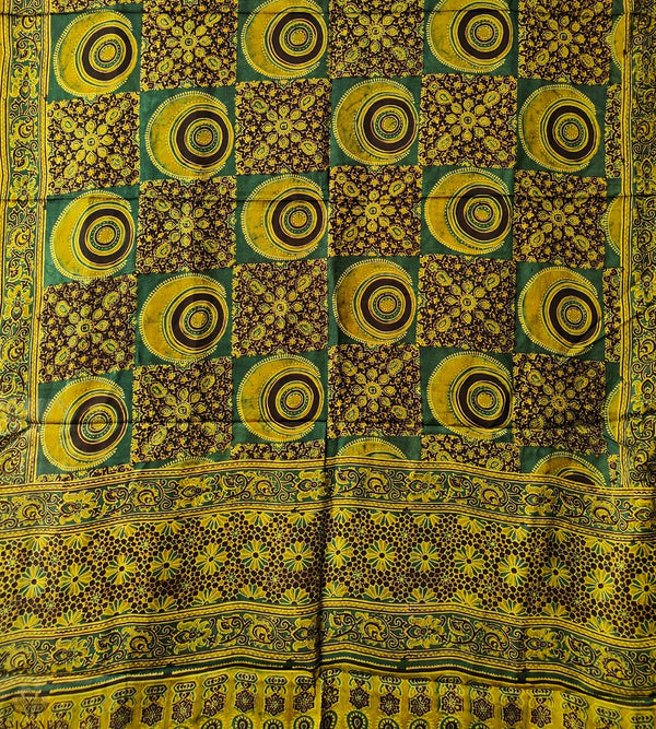 Ajrakh modal silk hand block printed dupatta