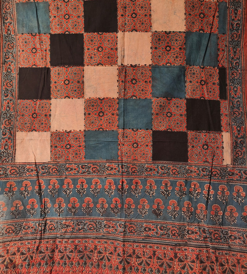 Ajrakh Handblock Printed Cotton Dupatta