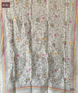 Exclusive Amounee Kantha Embroidered Tussar Silk Dupatta