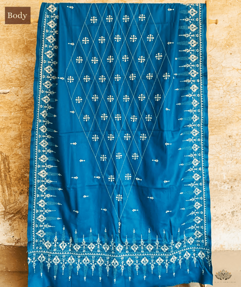 Exclusive Amounee Kantha Embroidered Woollen Shawl