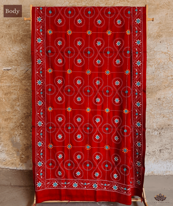 Exclusive Amounee Kantha Embroidered Woollen Shawl