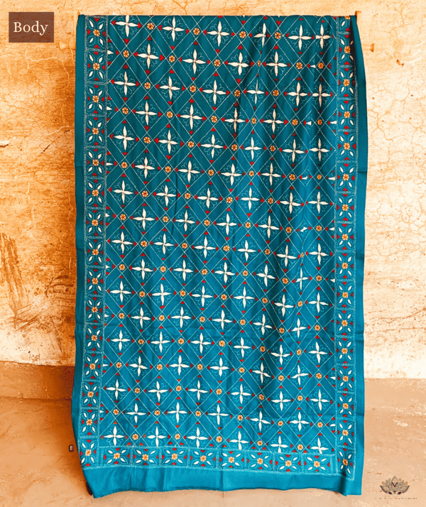 Exclusive Amounee Kantha Embroidered Woollen Shawl