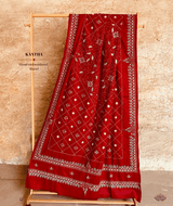 Exclusive Amounee Kantha Embroidered Woollen Shawl