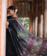 Exclusive Amounee Kantha Embroidered Pure Muga Silk Saree