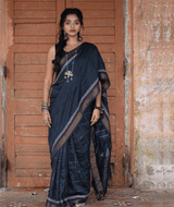 Exclusive Amounee Kantha Embroidered Pure Muga Silk Saree