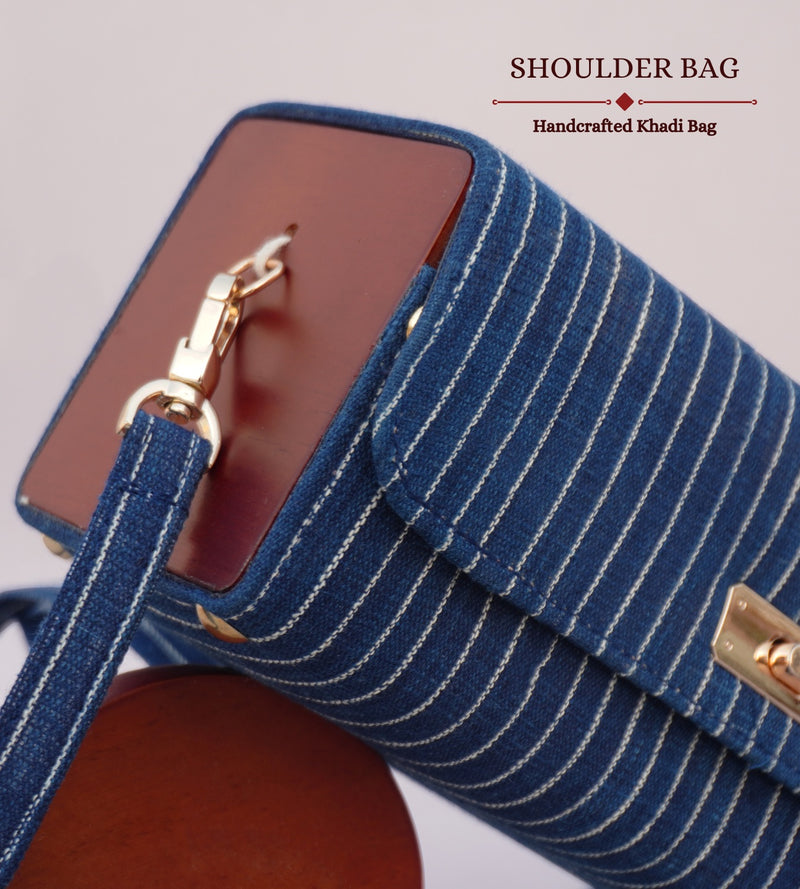 The Blue Stripe Square Shoulder bag