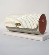 The Blue-Yellow Stripe Shoulder Cylindrical Bag