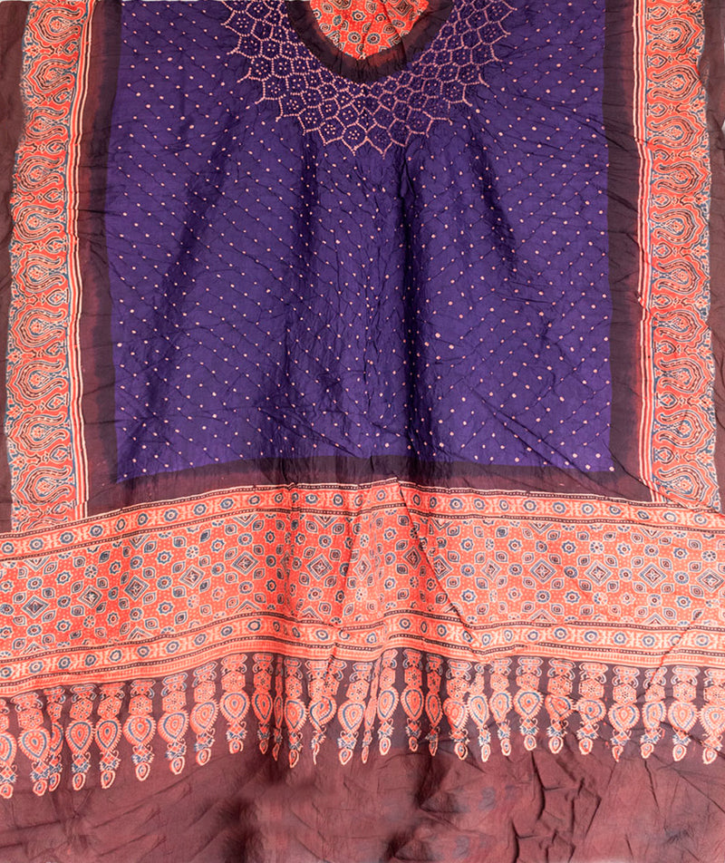 AJRAKH BANDHINI HAND BLOCK PRINTED DUPATTA