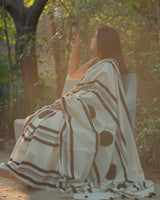 Ajrakh Cotton Handblock Printed Saree