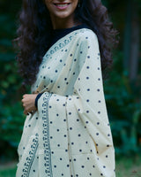 Ajrakh Cotton Handblock Printed Saree