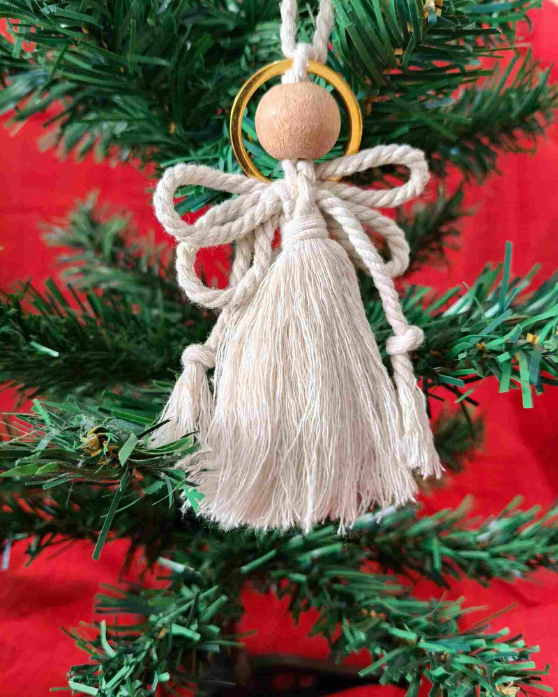 WHE angel macrame christmas charm