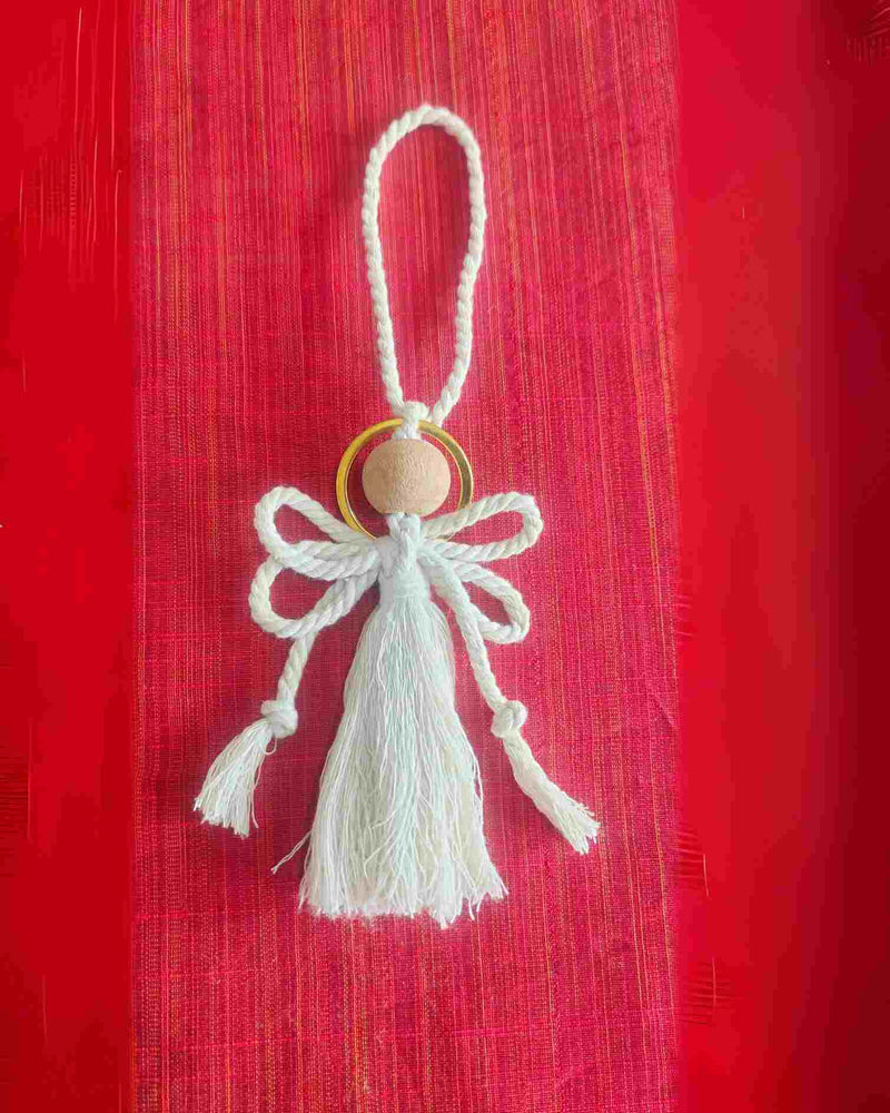 WHE angel macrame christmas charm