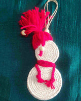 WHE snowman macrame christmas charm