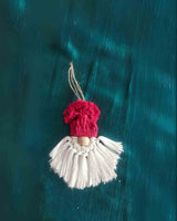 WHE gnome macrame christmas charm