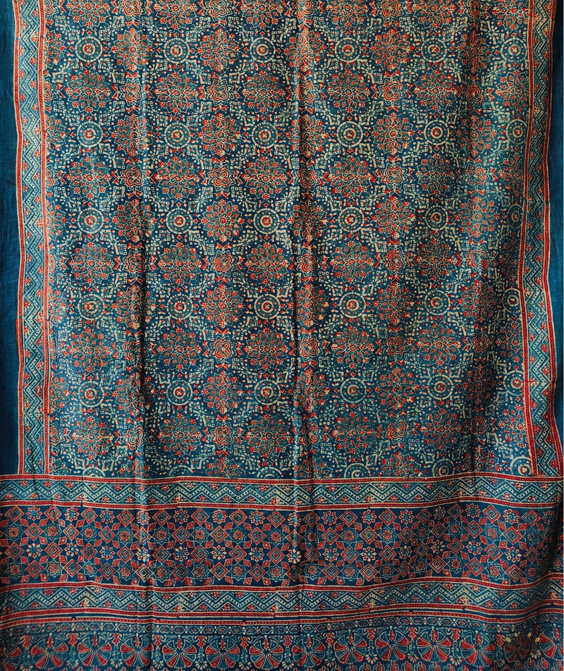 Ajrakh Handblock Printed Cotton Dupatta