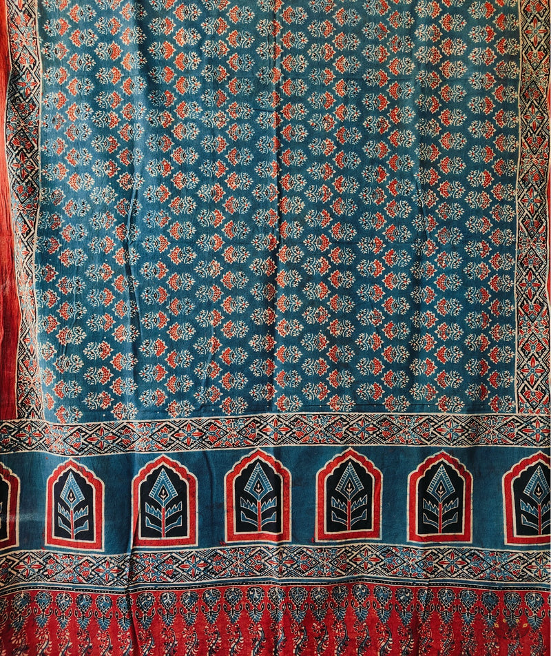 Ajrakh Handblock Printed Cotton Dupatta