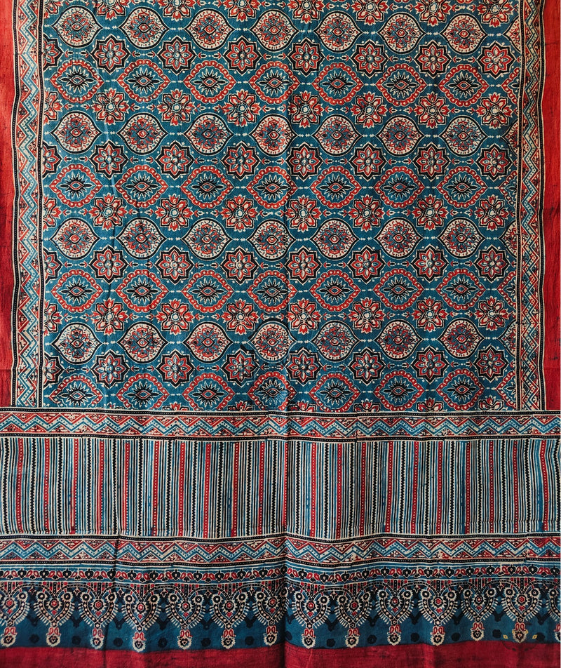 Ajrakh Handblock Printed Cotton Dupatta