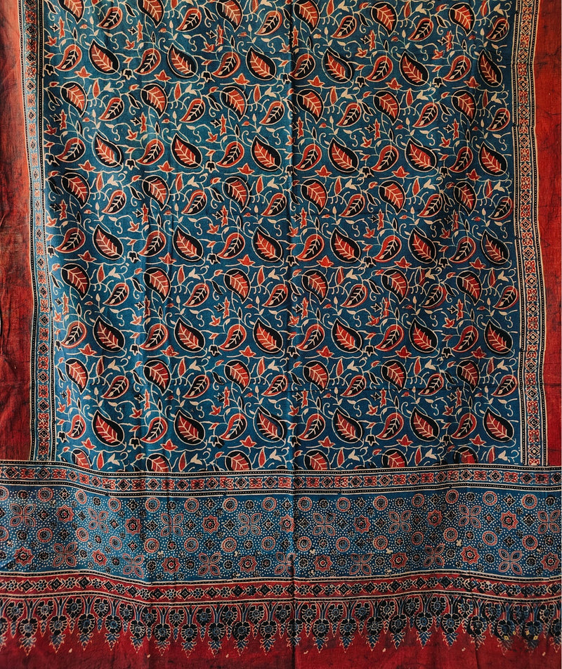 Ajrakh Handblock Printed Cotton Dupatta