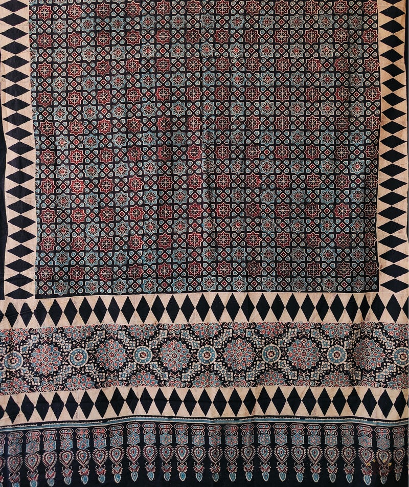 Ajrakh Handblock Printed Cotton Dupatta