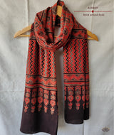 Ajrakh cotton hand block printed stole