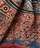 Ajrakh cotton hand block printed stole