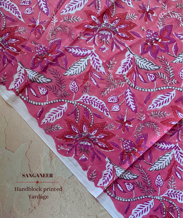 Sanganer Handblock Printed Yardage Fabric