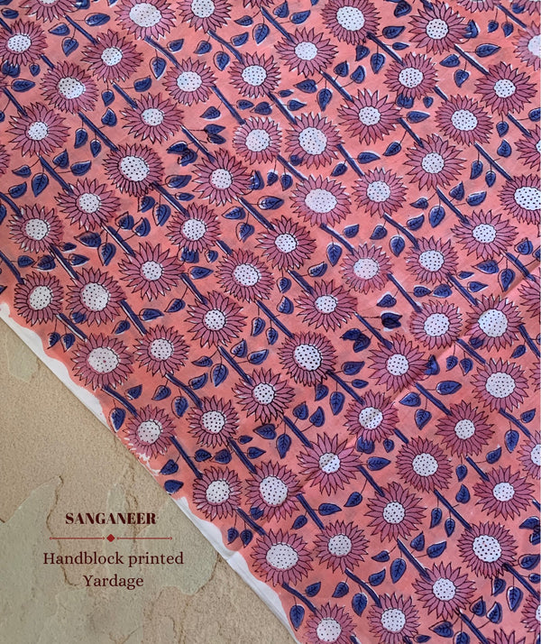 Sanganer Handblock Printed Yardage Fabric