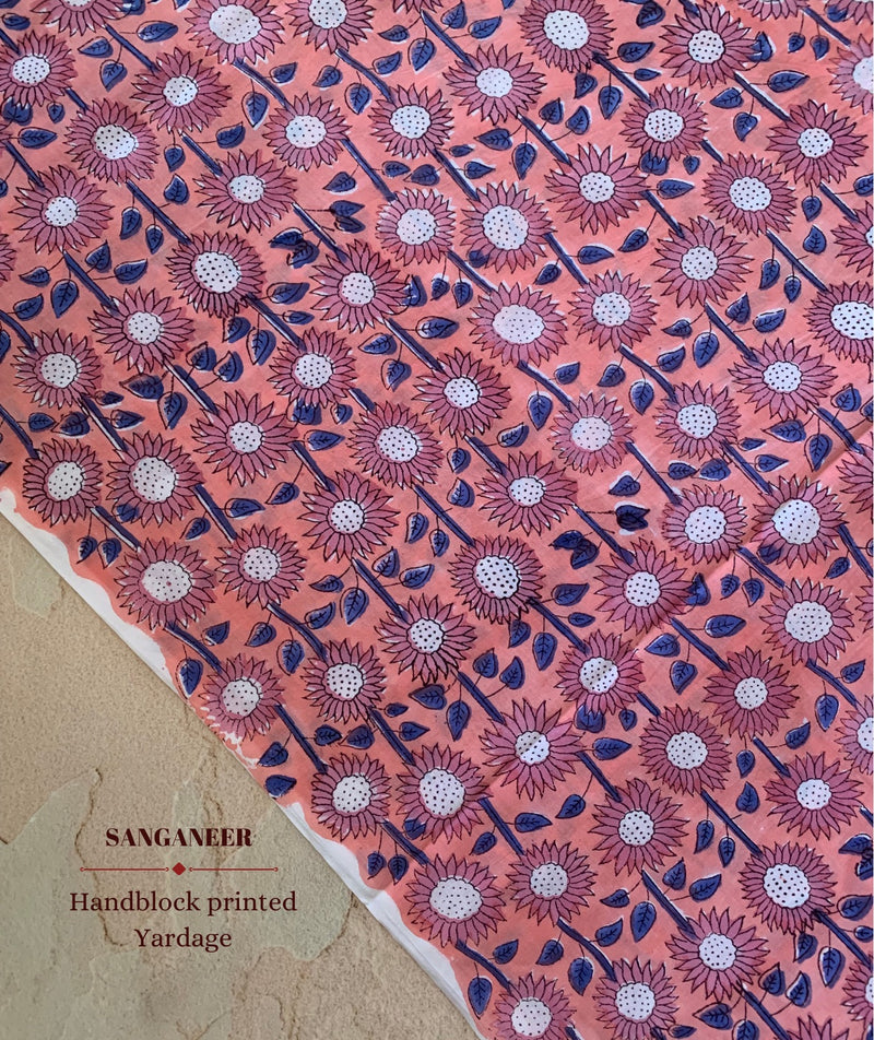 Sanganer Handblock Printed Yardage Fabric