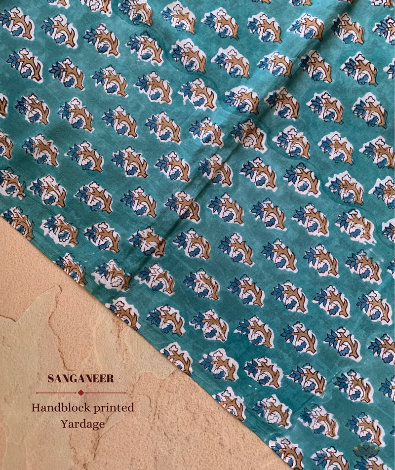 Sanganer Handblock Printed Yardage Fabric