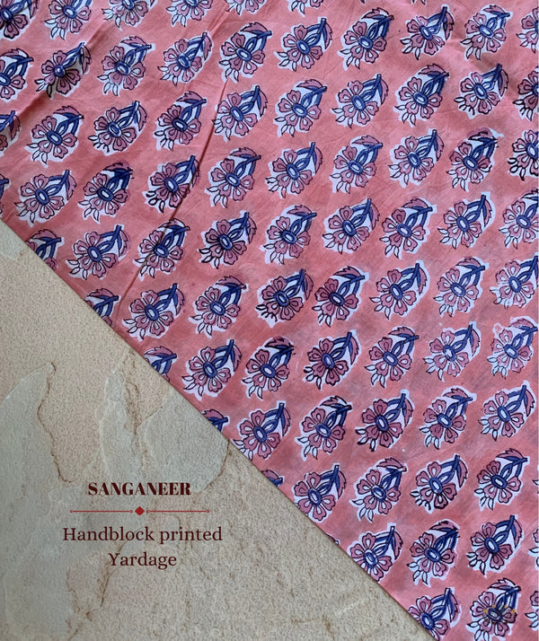 Sanganer Handblock Printed Yardage Fabric