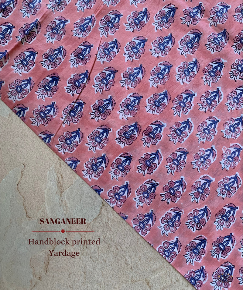 Sanganer Handblock Printed Yardage Fabric