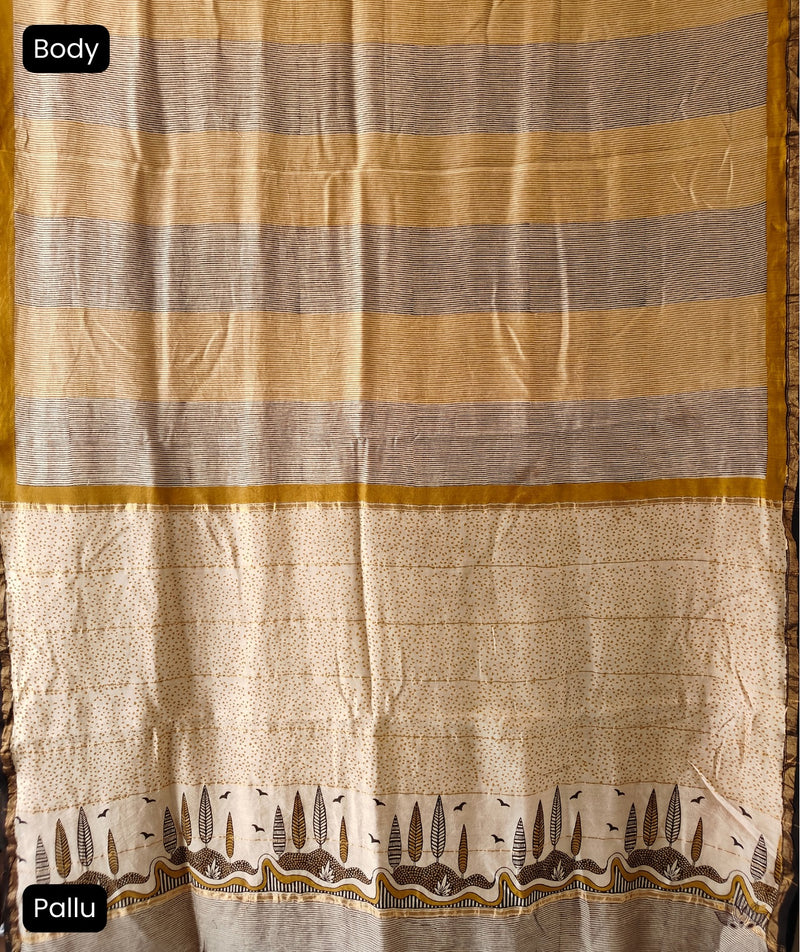 Exclusive Amounee Bagru Hand Block Printed Chanderi Saree