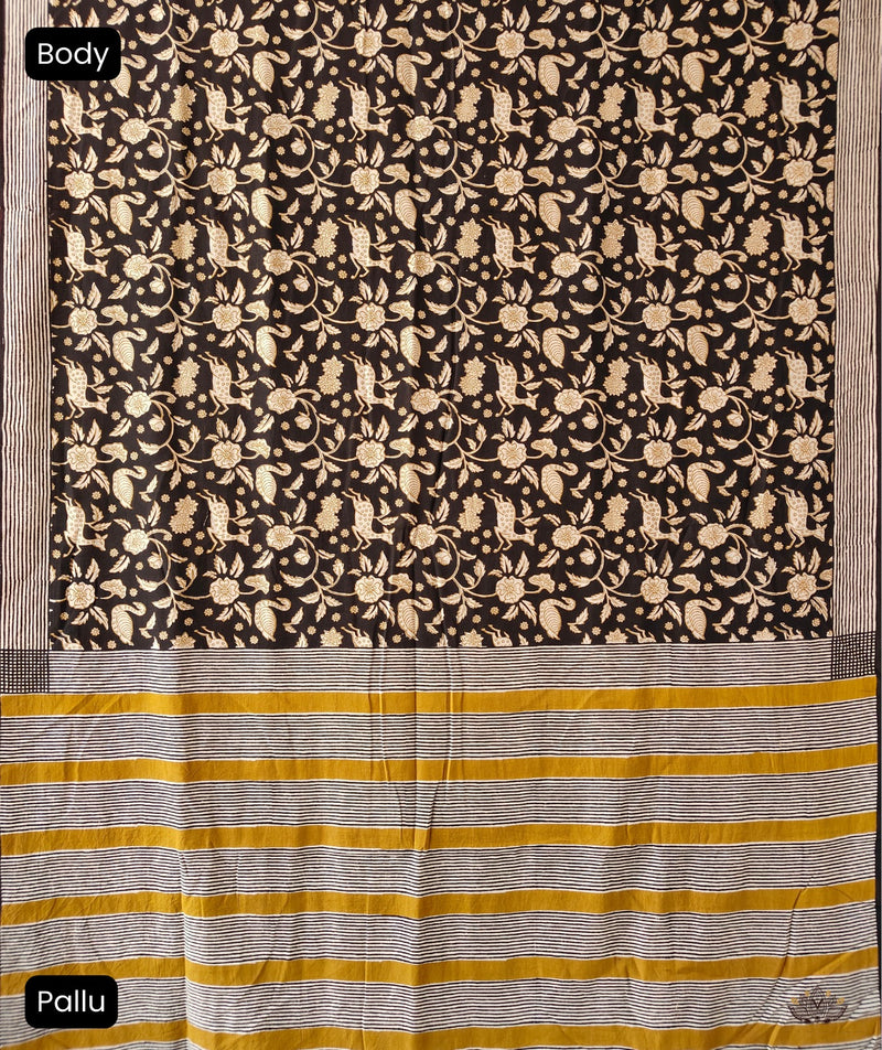 Exclusive Amounee Bagru Hand Block Printed Cotton Saree