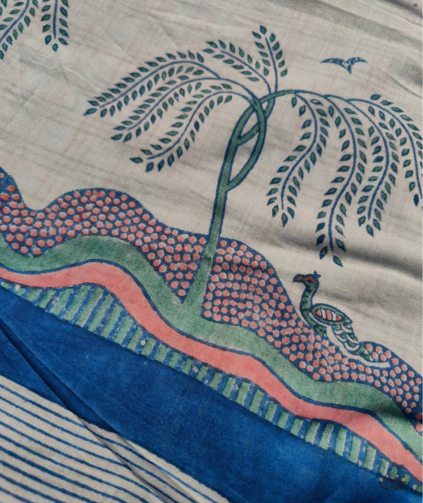 Exclusive Amounee Sangneer Hand Block Printed Cotton Saree