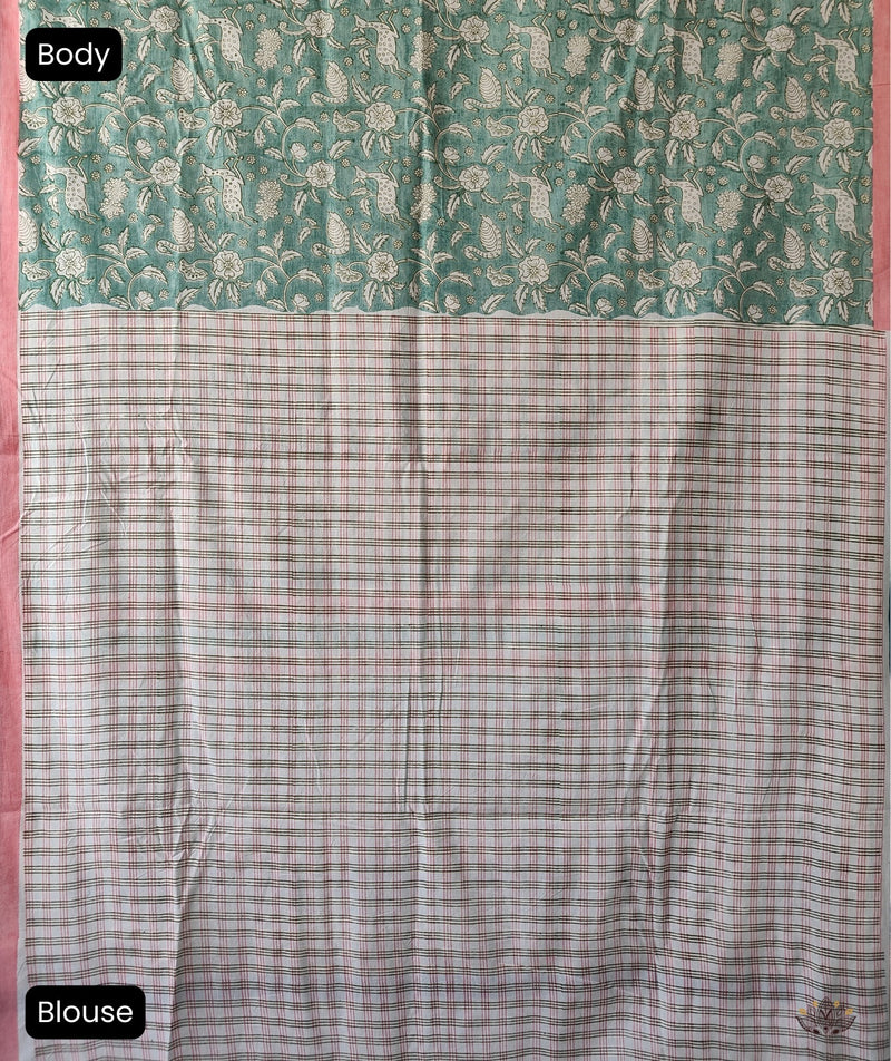 Exclusive Amounee Sangneer Hand Block Printed Cotton Saree