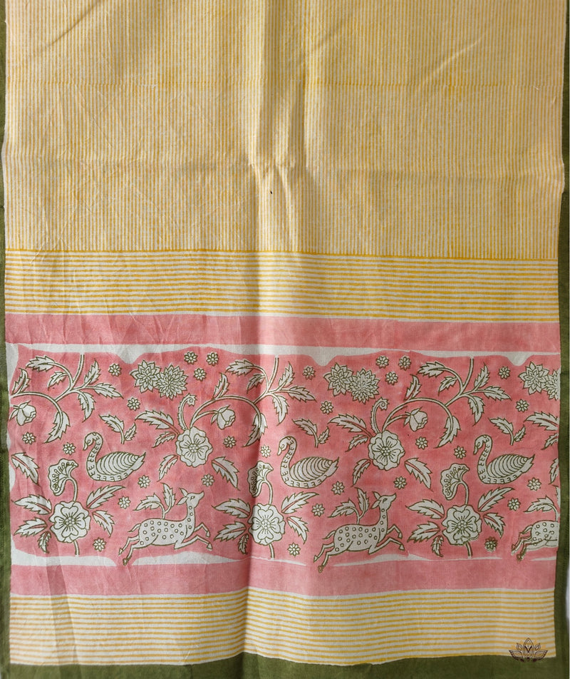 Exclusive Amounee Sanganer Hand Block Printed Chanderi Stole