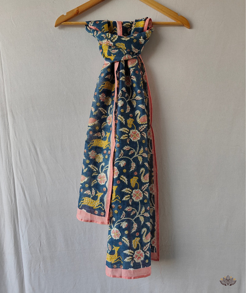 Exclusive Amounee Sanganer Hand Block Printed Chanderi Stole