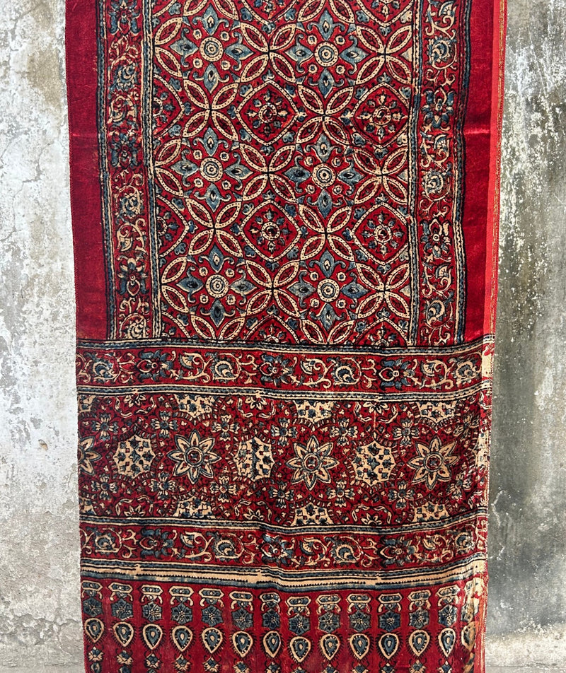 AJRAKH VELVET HANDBLOCK PRINTED STOLE