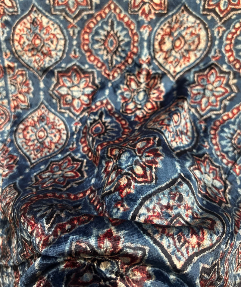 AJRAKH VELVET HANDBLOCK PRINTED STOLE