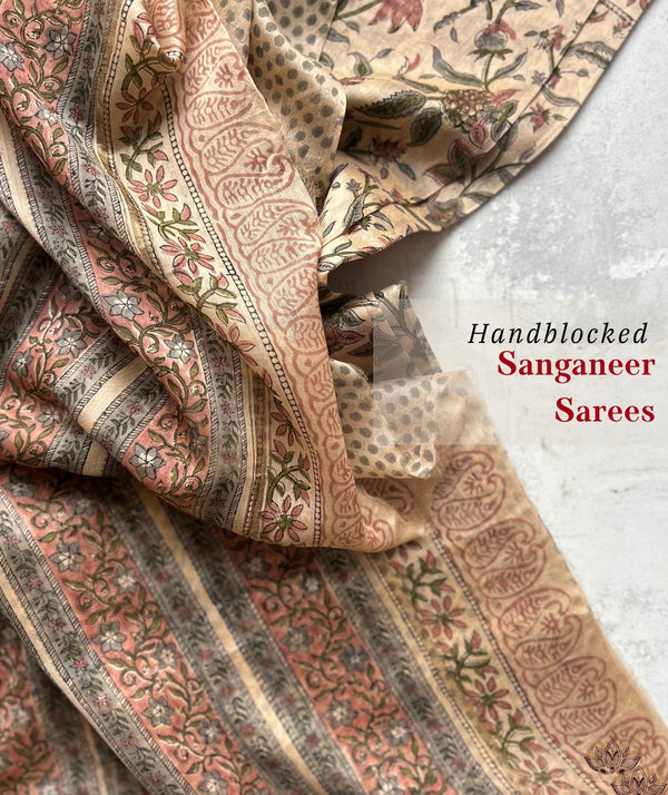 Maheshwari Sanganeri Printed  Sarees