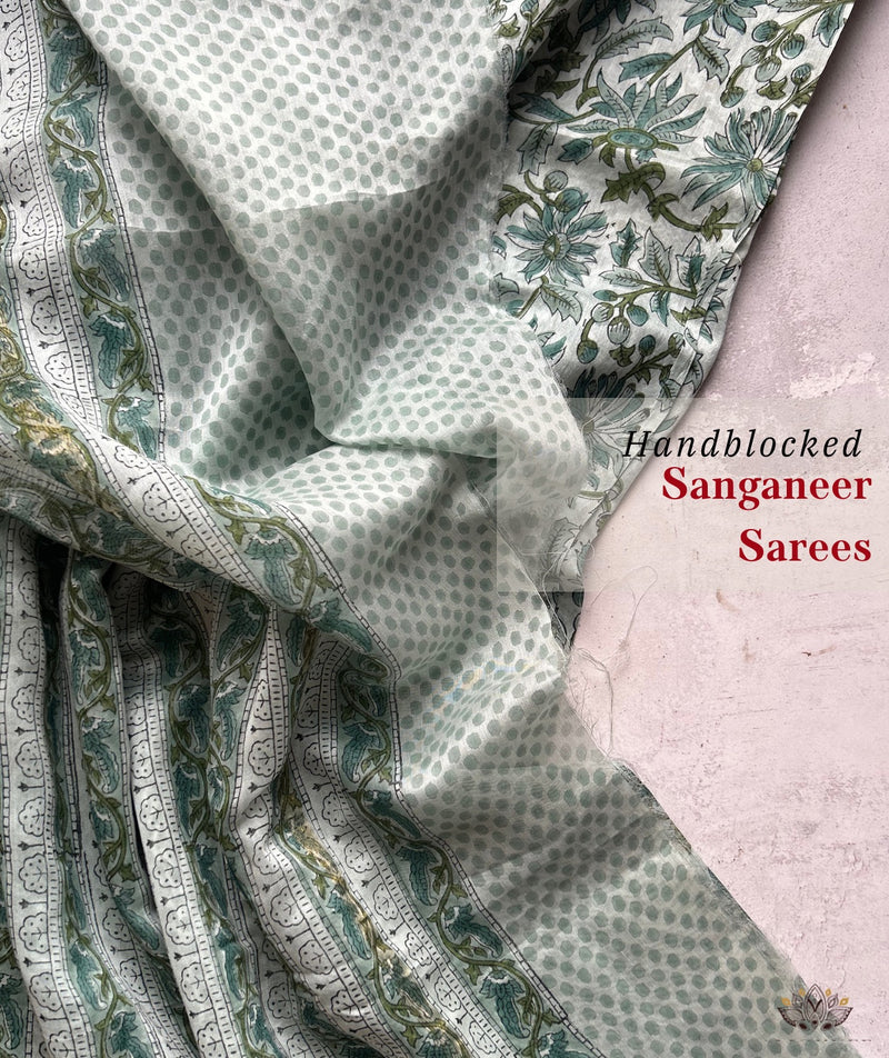 Maheshwari Sanganeri Printed  Sarees