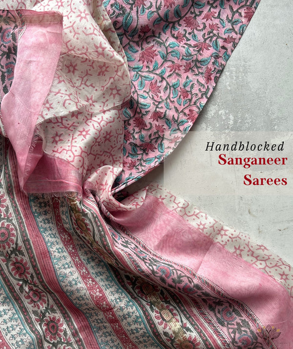 Maheshwari Sanganeri Printed  Sarees