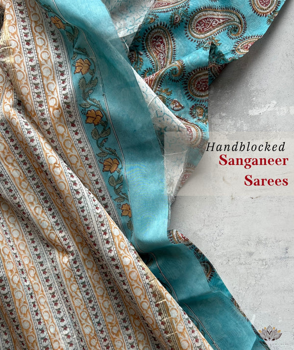 Maheshwari Sanganeri Printed  Sarees