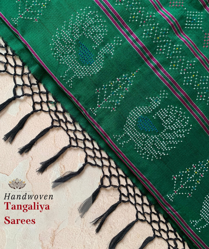 TANGALIYA COTTON-SILK HANDWOVEN SAREE – AMOUNEE - Handloom & Handicraft
