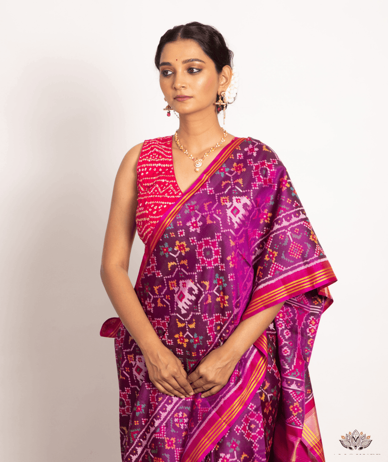 Silk Semi Double Ikat Patola Saree