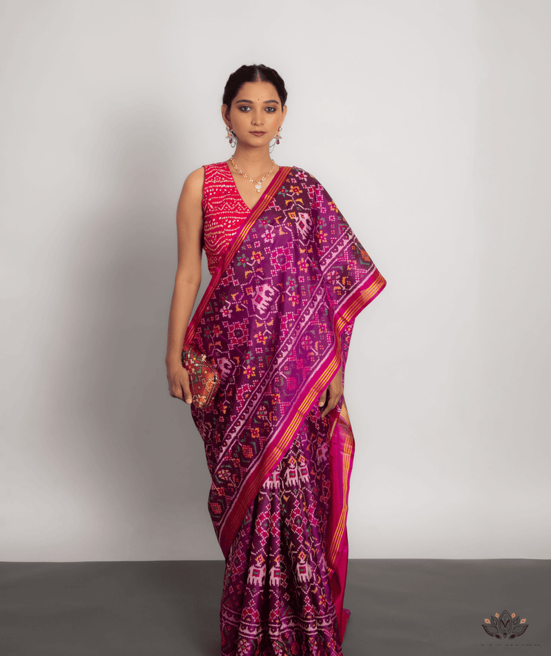 Silk Semi Double Ikat Patola Saree